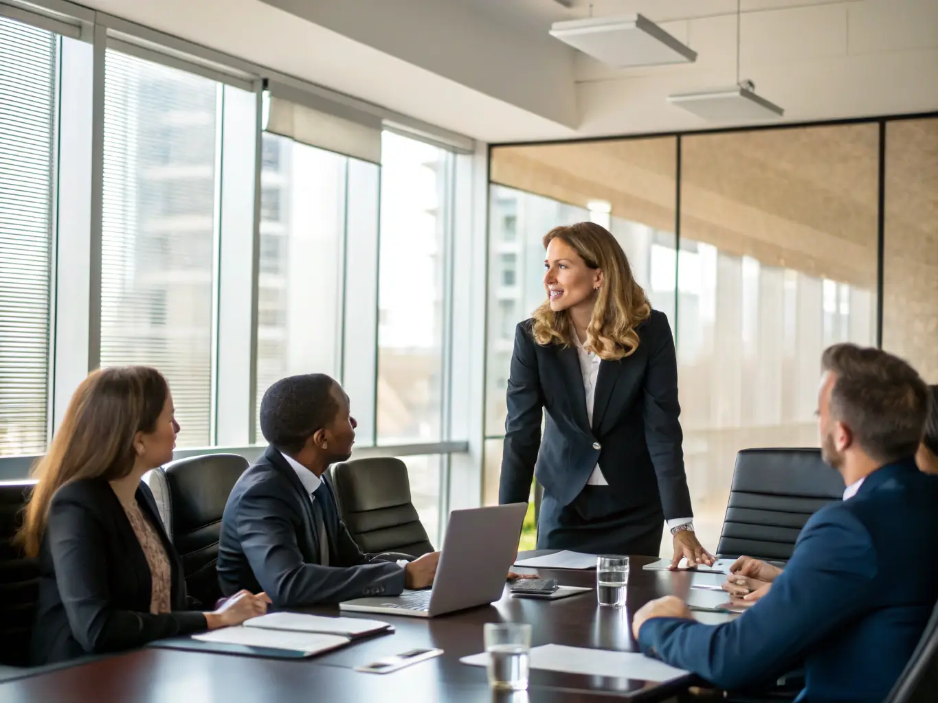 A professional headshot of a seasoned HR consultant providing strategic advice during a board meeting.