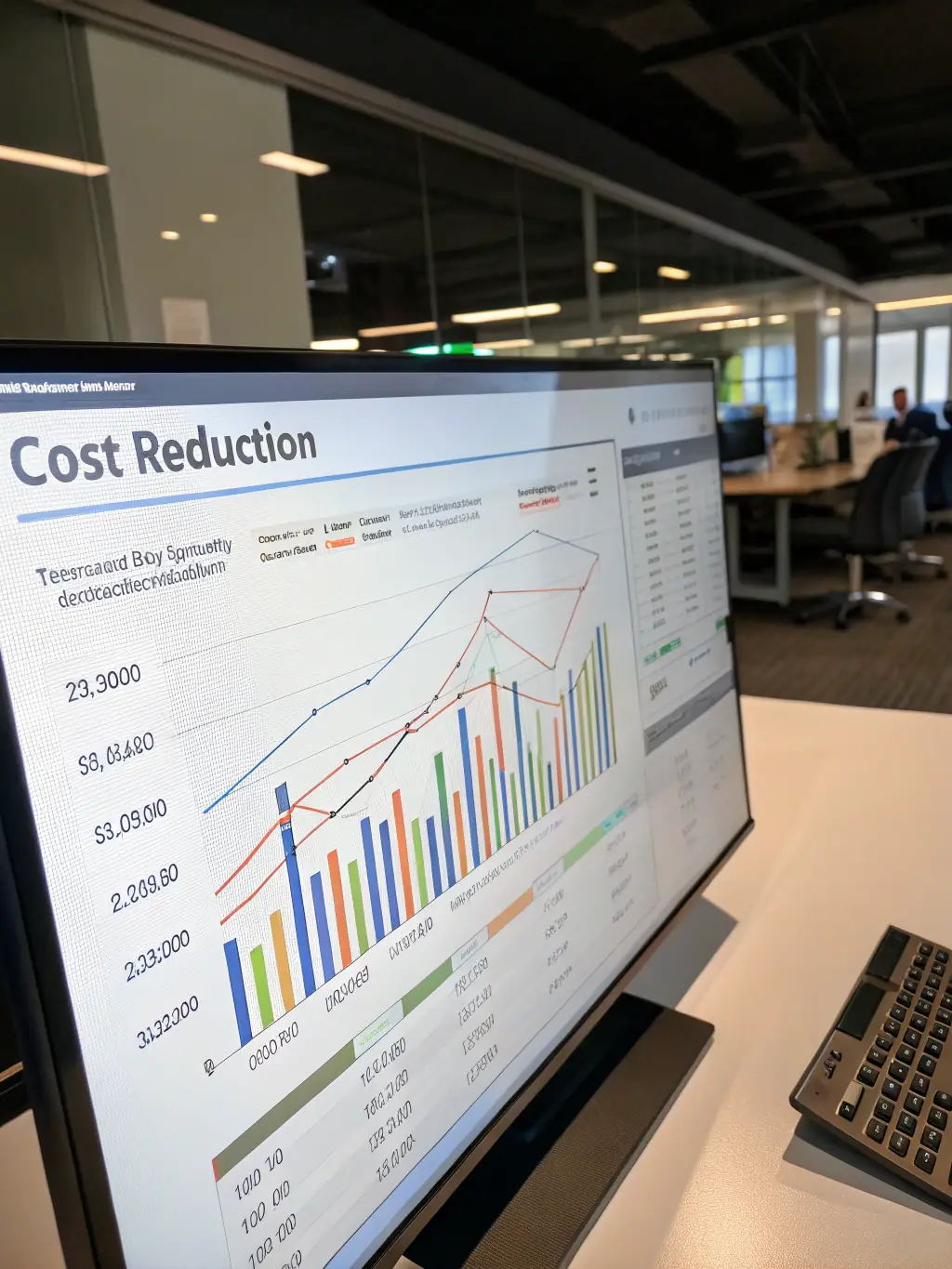A financial chart illustrating a clear reduction in operational costs after implementing Meraki Digital's workflow automation solutions.